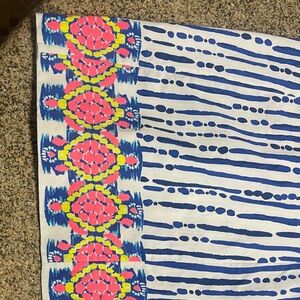 Lilly Pulitzer Blue and White Striped sundress shift with pink accents